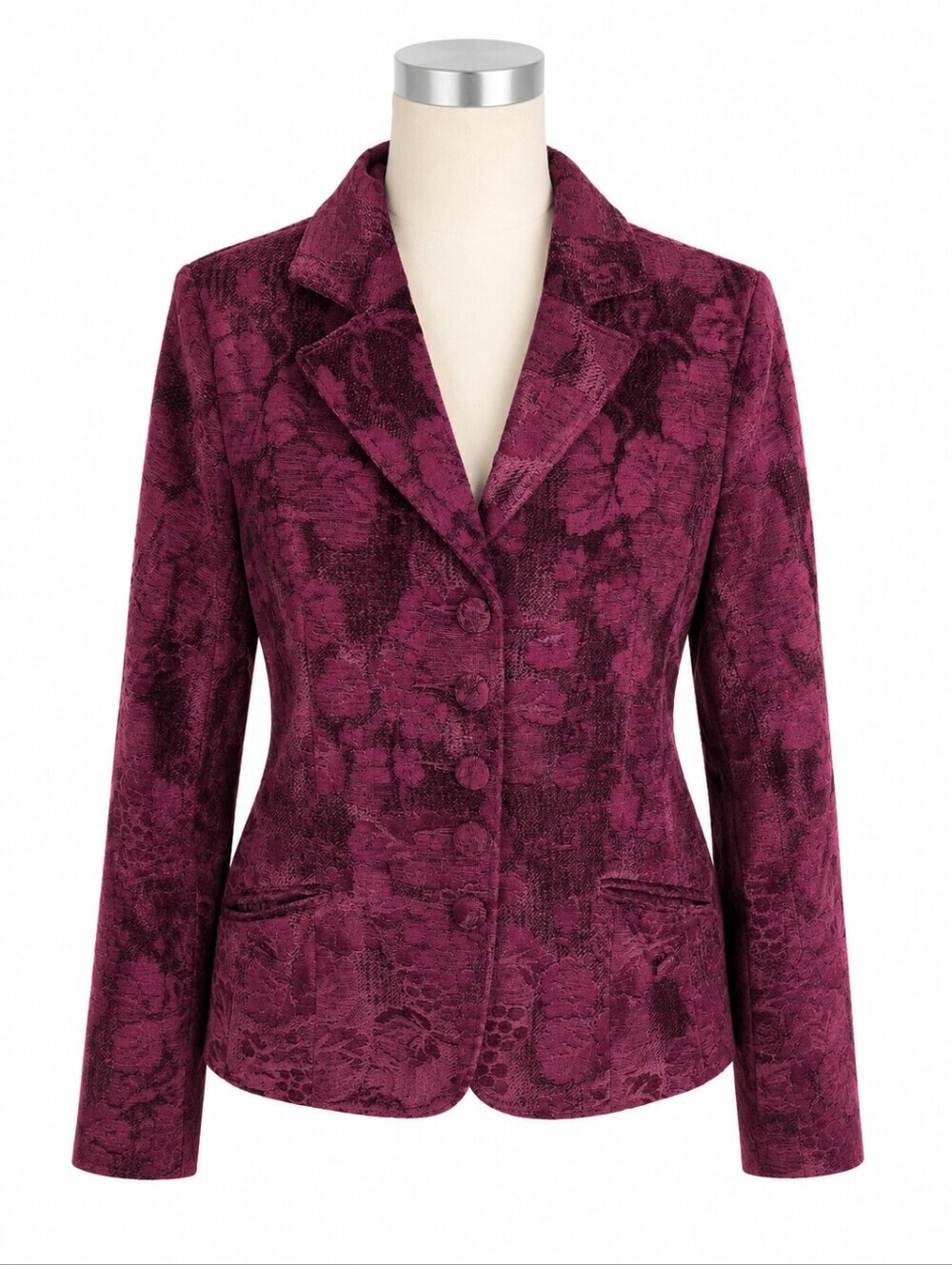 American Exchange Women's Merlot Velvet Tapestry Blazer S Whimsigoth Steampunk